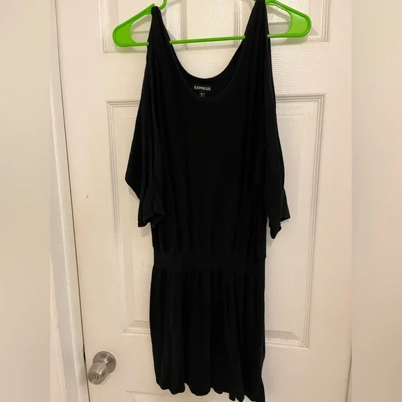 express black off the shoulder dress Off The Shoulder Ruched Asymmetrical Midi Dress